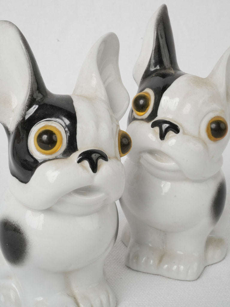 Glossy finish bulldog sculptures