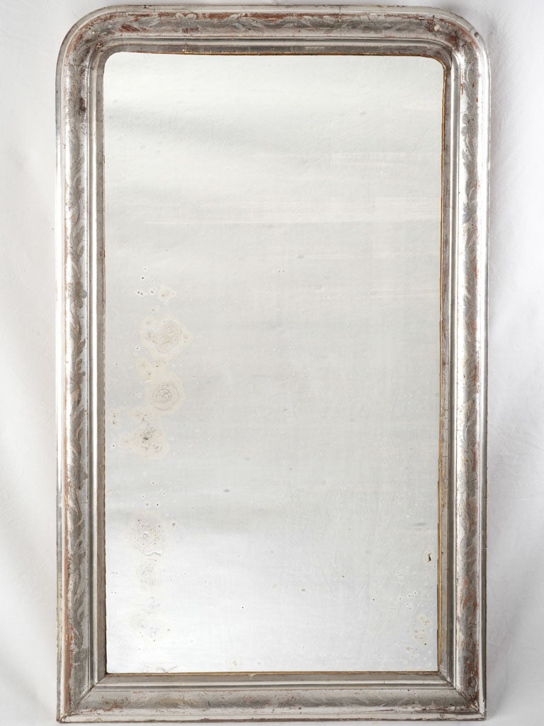 Grand 19th-Century Louis Philippe Silvered Mirror - 55"
