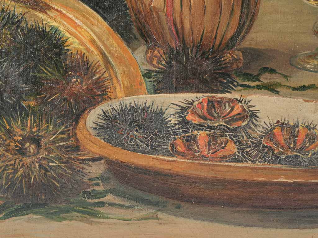 Textured seaside oil painting  