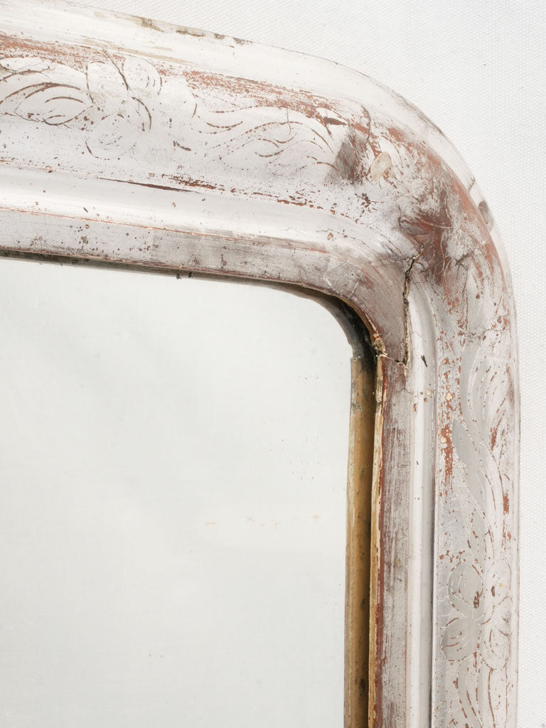 Grand 19th-Century Louis Philippe Silvered Mirror - 55"