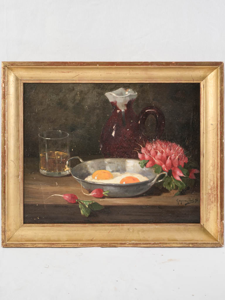 Antique oil painting still life  