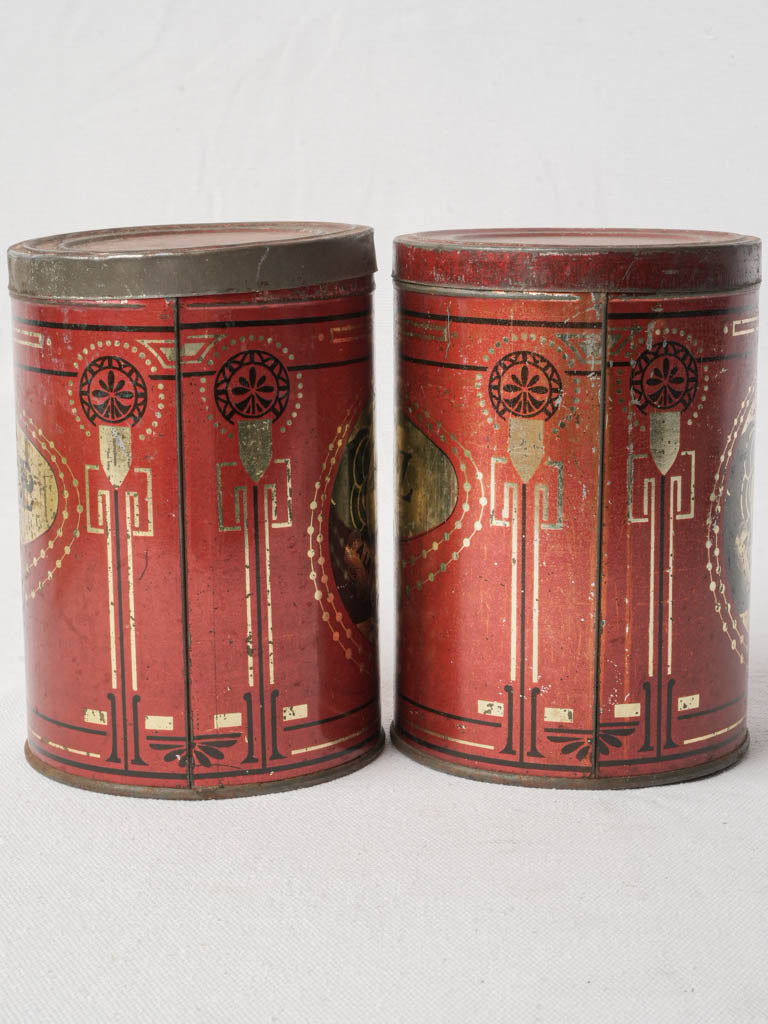 Pair of Early 20th-Century French Tin Kitchen Containers - 6¼"