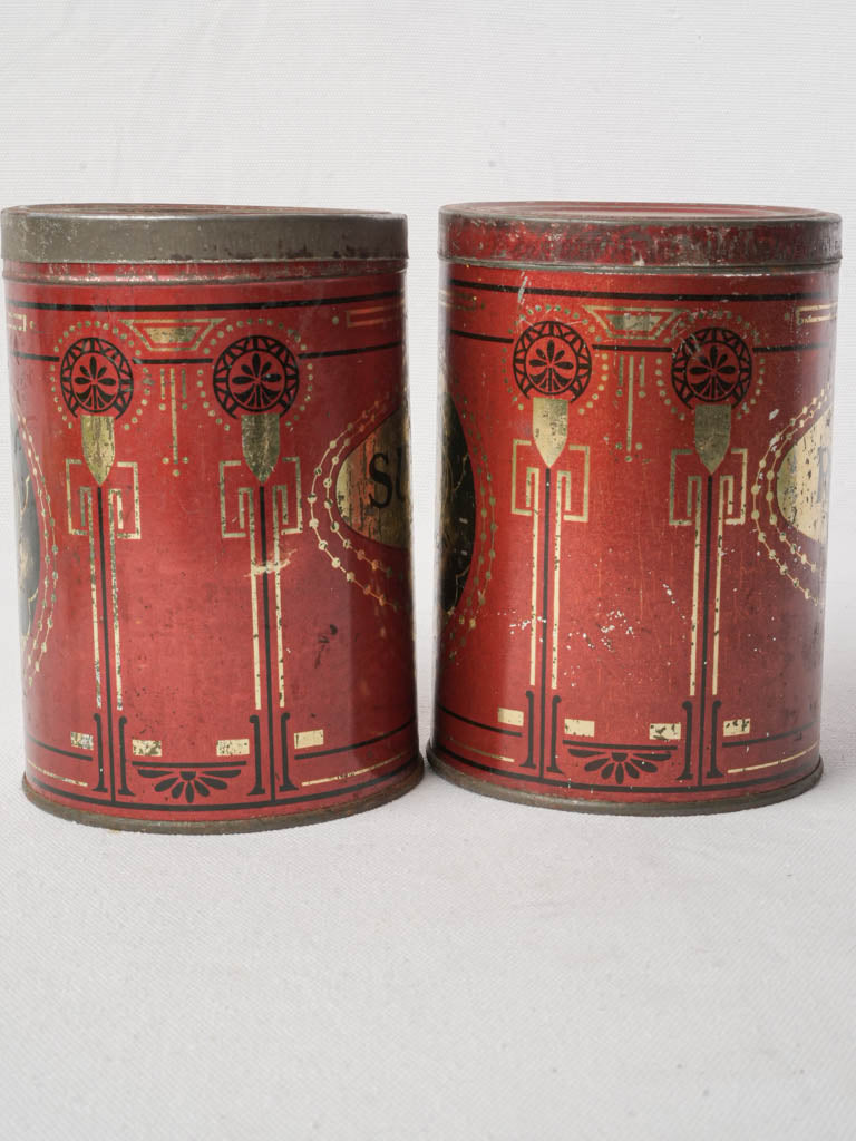 Pair of Early 20th-Century French Tin Kitchen Containers - 6¼"