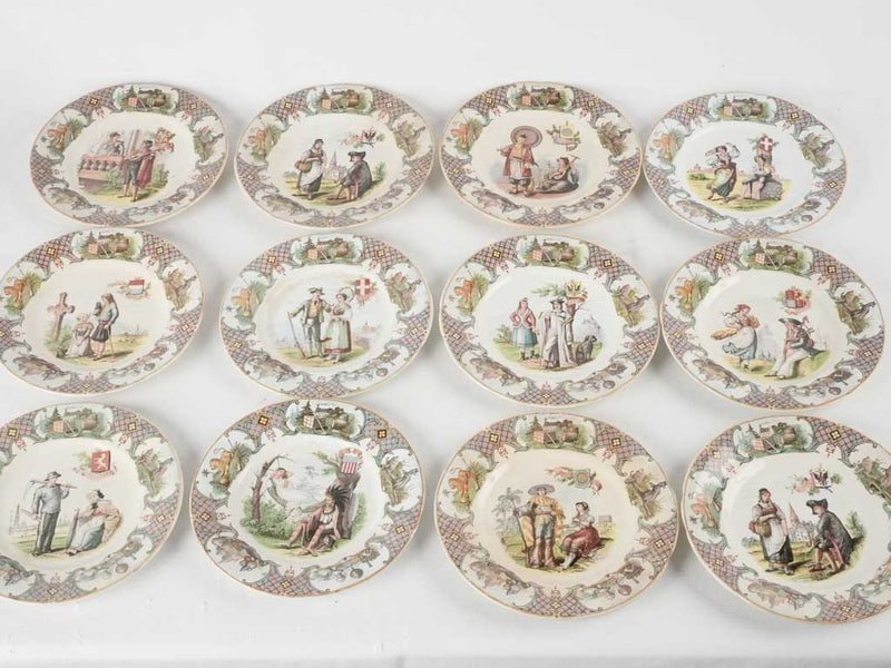 Traditional cultural Sarreguemines wall plates