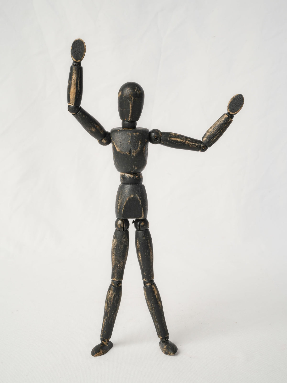Vintage French Black-Painted Articulated Artist’s Mannequin - 13"