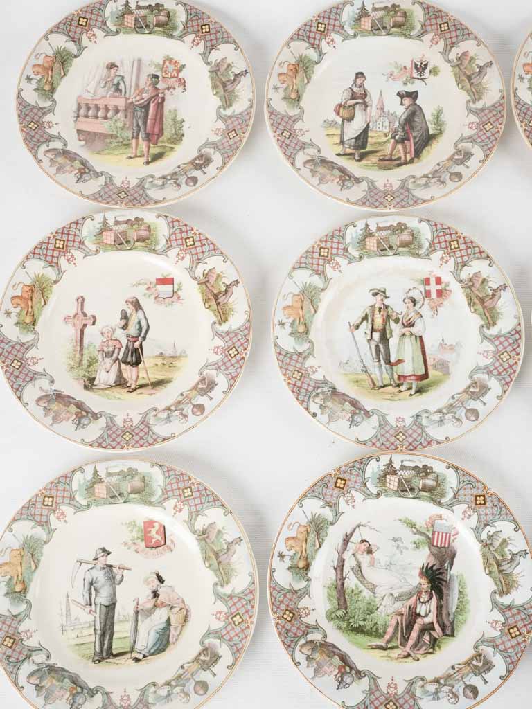 Rare 19th-century Sarreguemines plate set
