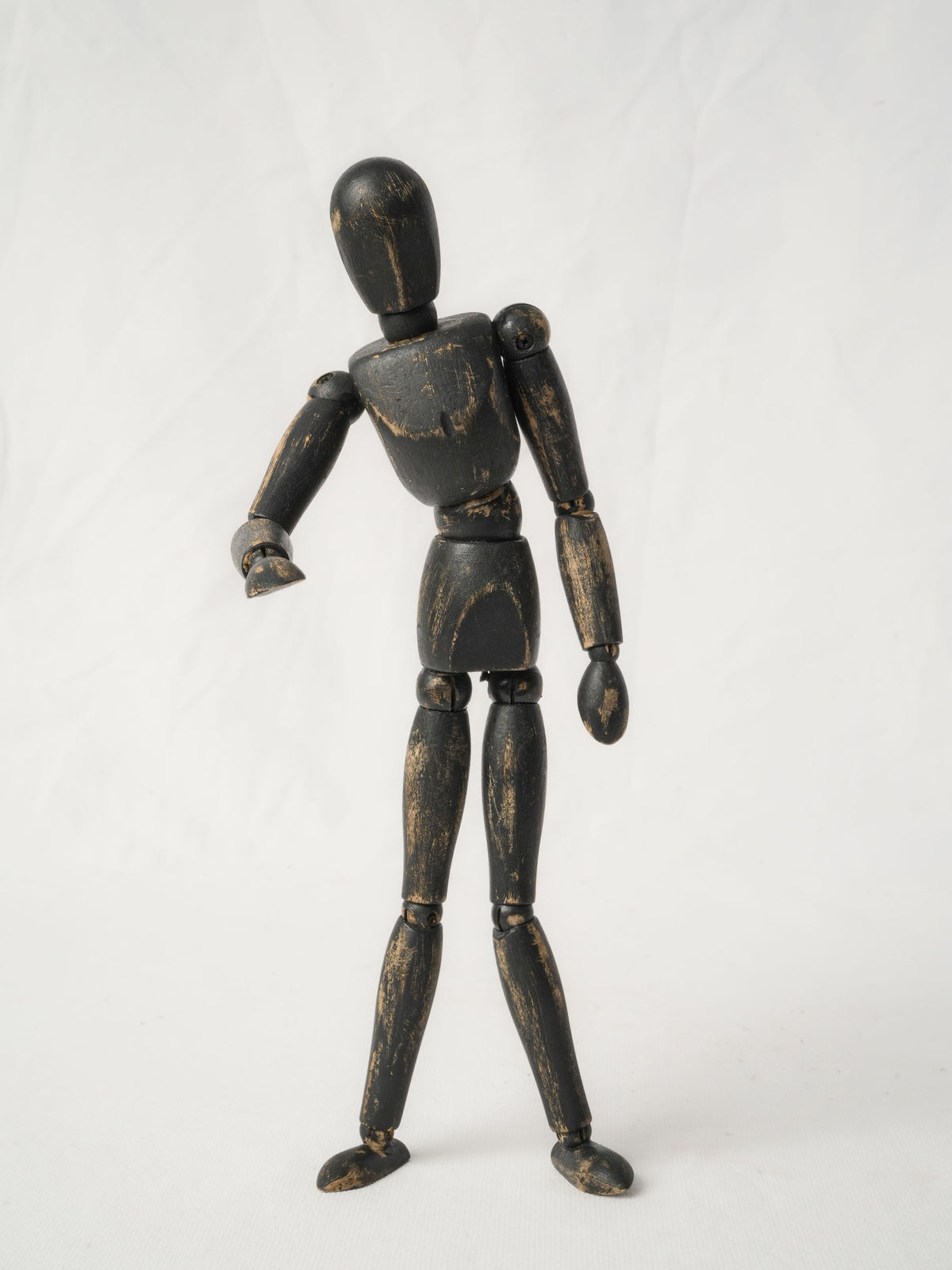 Vintage French Black-Painted Articulated Artist’s Mannequin - 13"