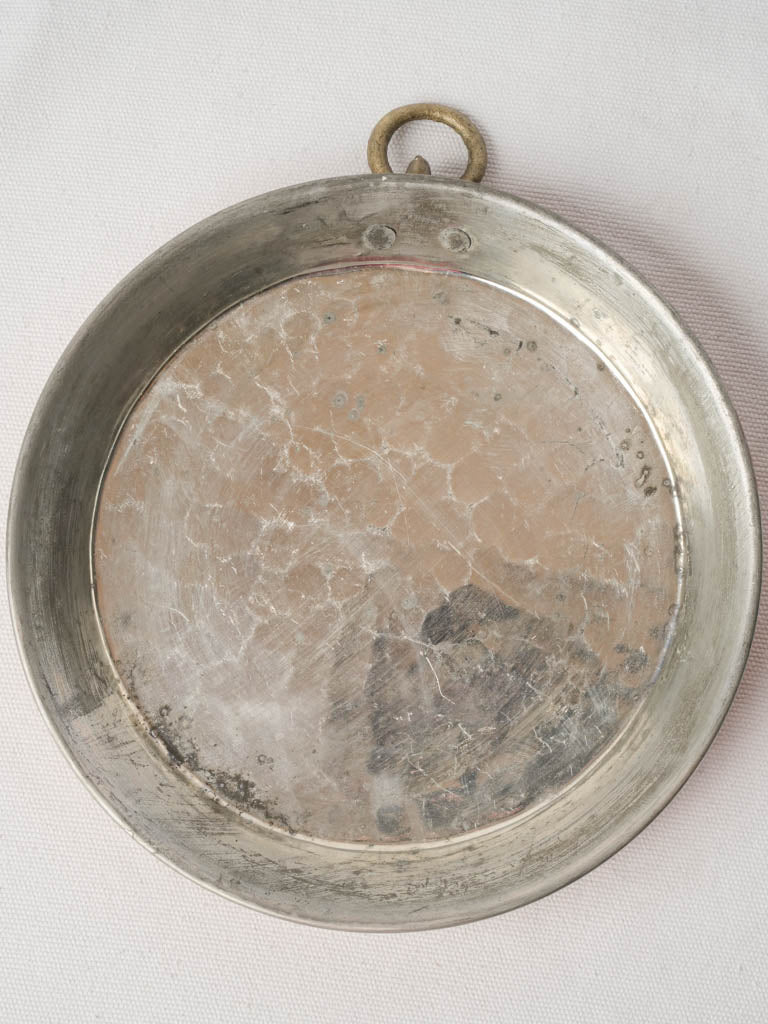 Small Hand-Hammered French Copper Pan w/ and Hanging Ring - 9½"