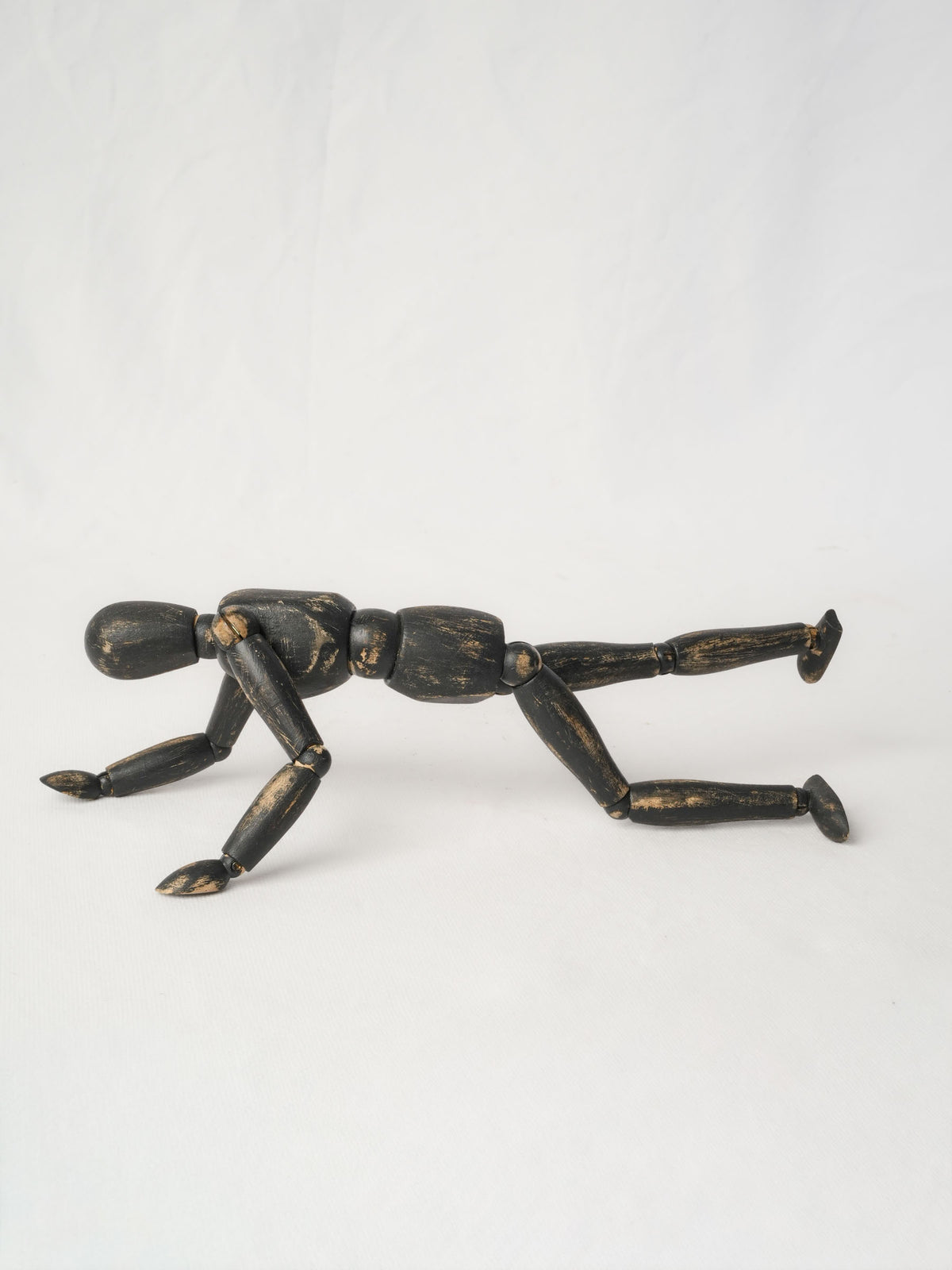 Vintage French Black-Painted Articulated Artist’s Mannequin - 13"