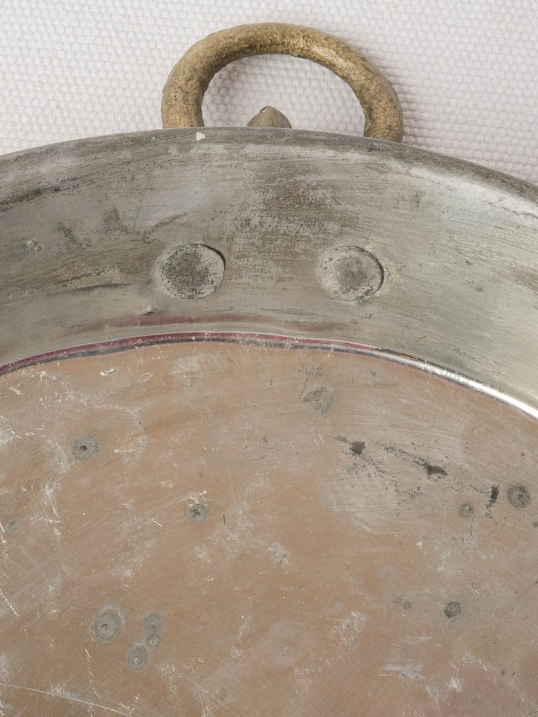 Small Hand-Hammered French Copper Pan w/ and Hanging Ring - 9½"