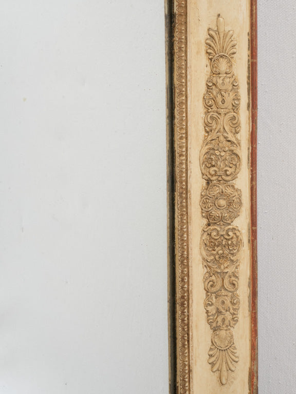 Worn gilded finish antique mirror  