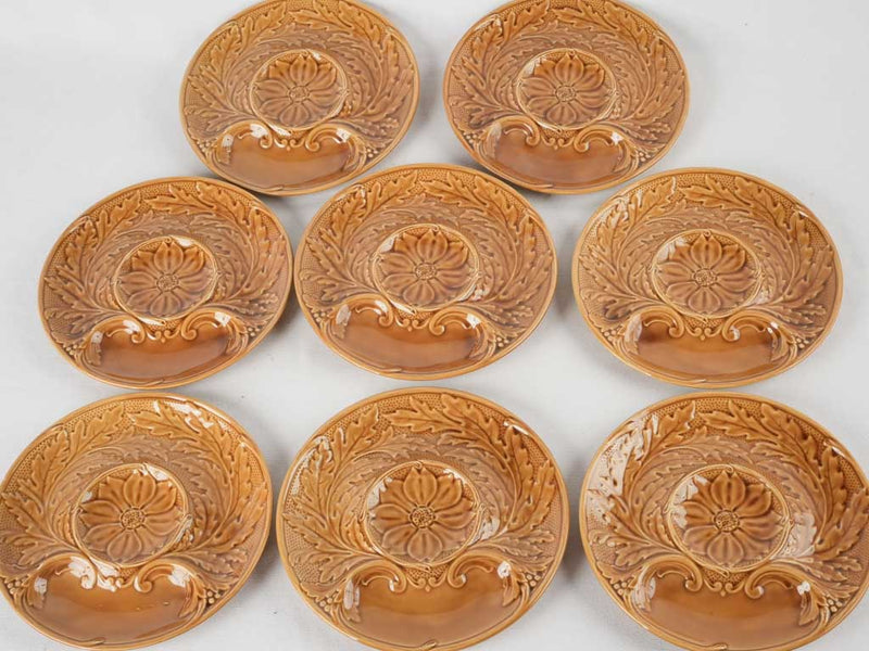 8 Gien artichoke plates - ocher 9"