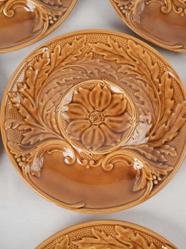 1980s French ocher glaze serveware