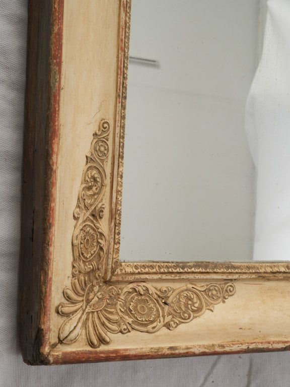 Rare near-square wood frame mirror  