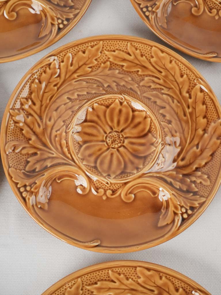 8 Gien artichoke plates - ocher 9"