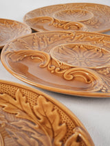 Antique ocher-finished artichoke plates