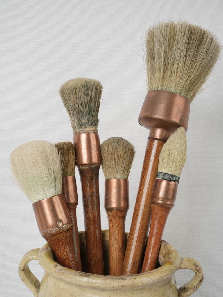 Elegant aged wooden handle brushes