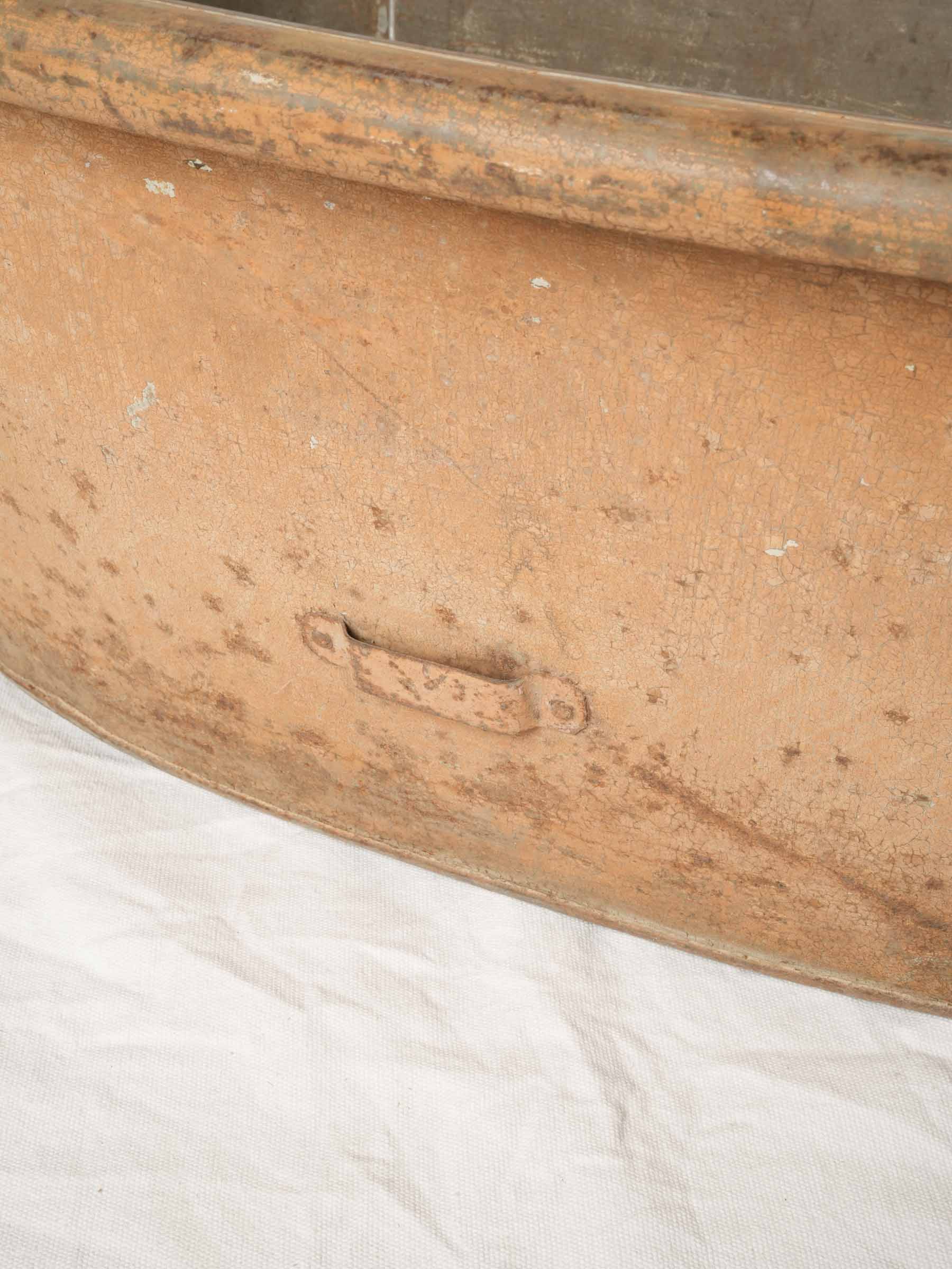 Rare late 19th century French oval zinc baby bath - 13" x 33½" x 24"