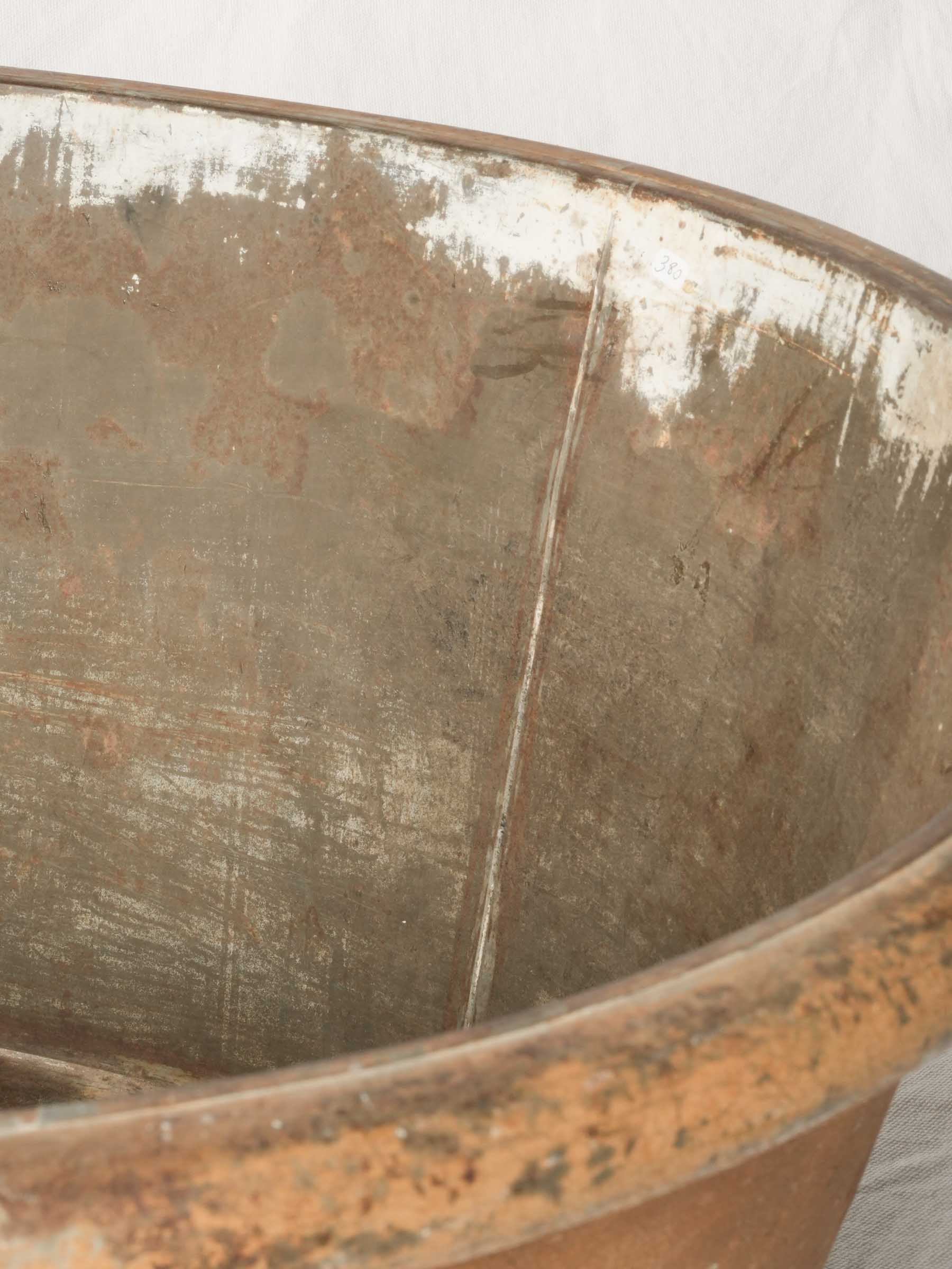 Rare late 19th century French oval zinc baby bath - 13" x 33½" x 24"