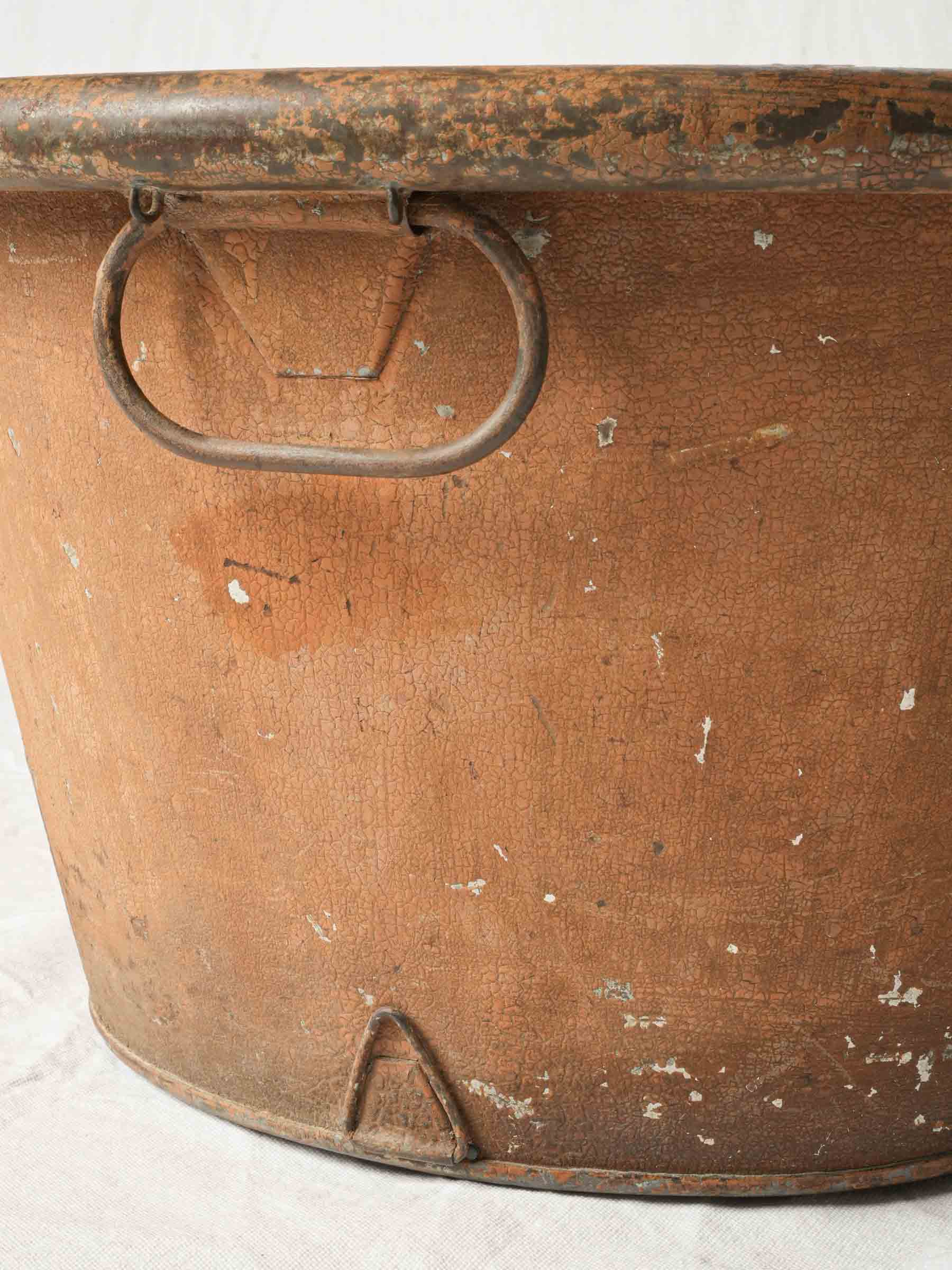 Rare late 19th century French oval zinc baby bath - 13" x 33½" x 24"