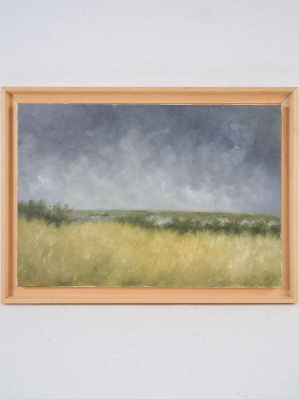 Contemporary landscape painting by Karibou - “Vers la tornade” 17¾" x 24½"