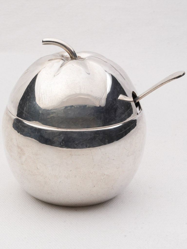 Decorative silver jam pot  