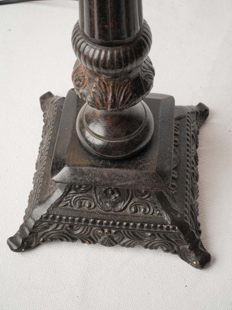 Pair of Tall French Cast Iron Lamps Converted from Candlesticks - 32¼"