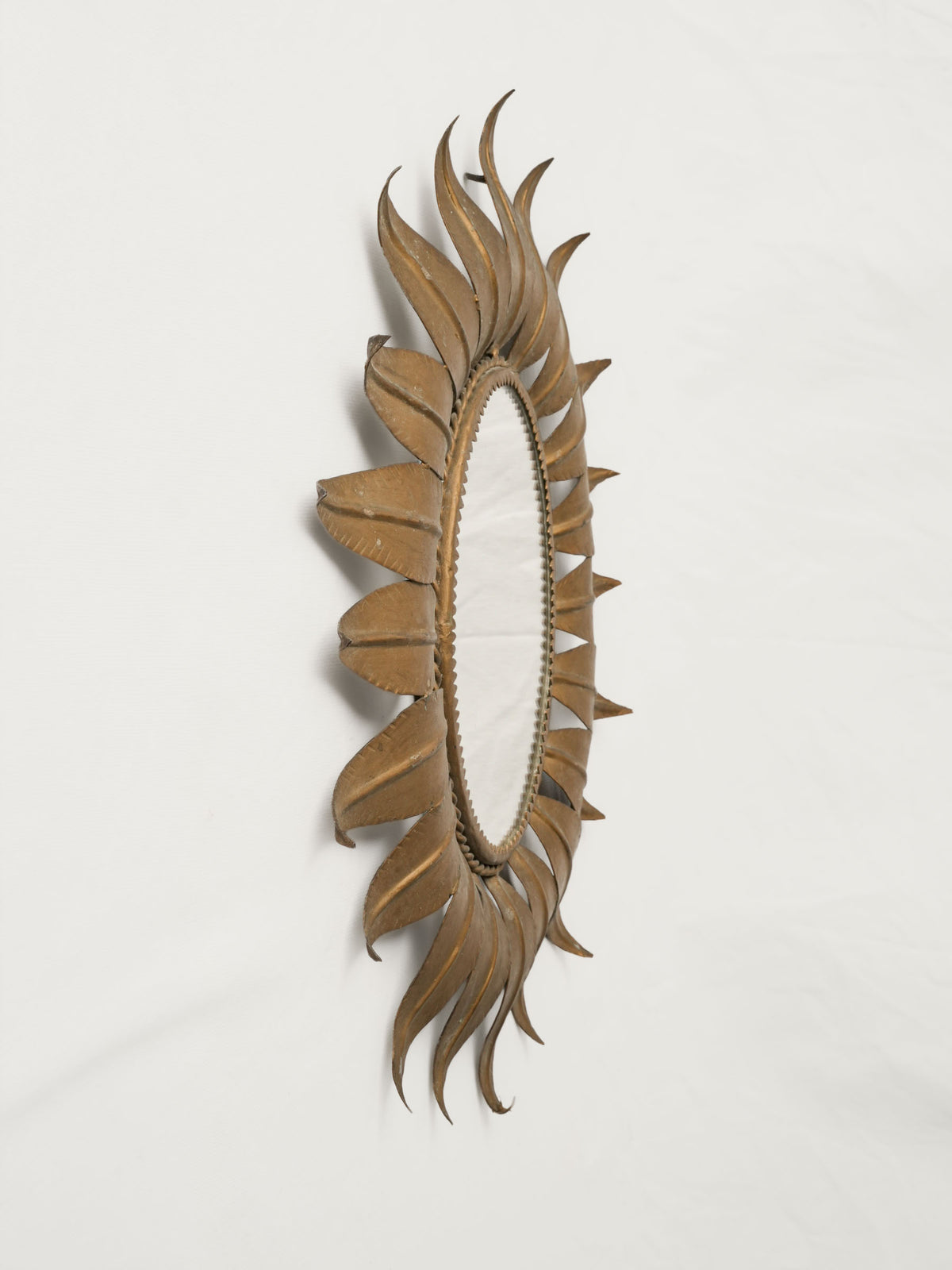 1970s French Gilt-Metal Sunburst Mirror - 20½" x 18"