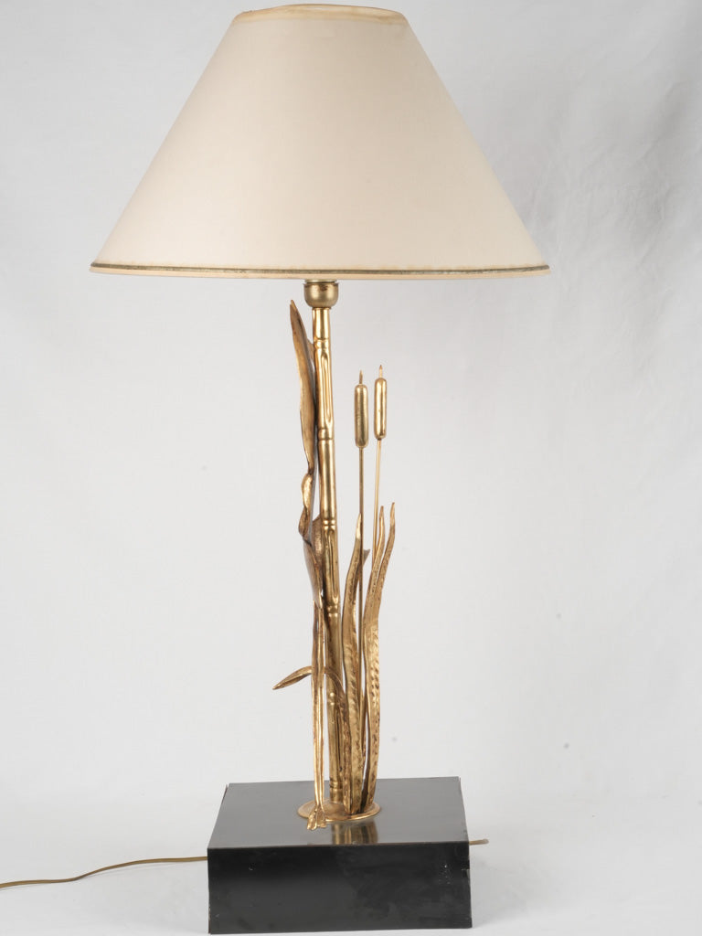 Classic Italian brass crane table lamp