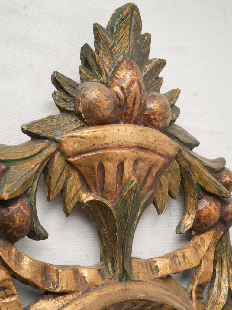 Elegant wooden decorative convex mirror