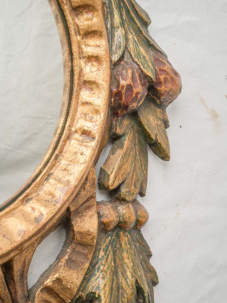 Historic handcrafted Italian round mirror