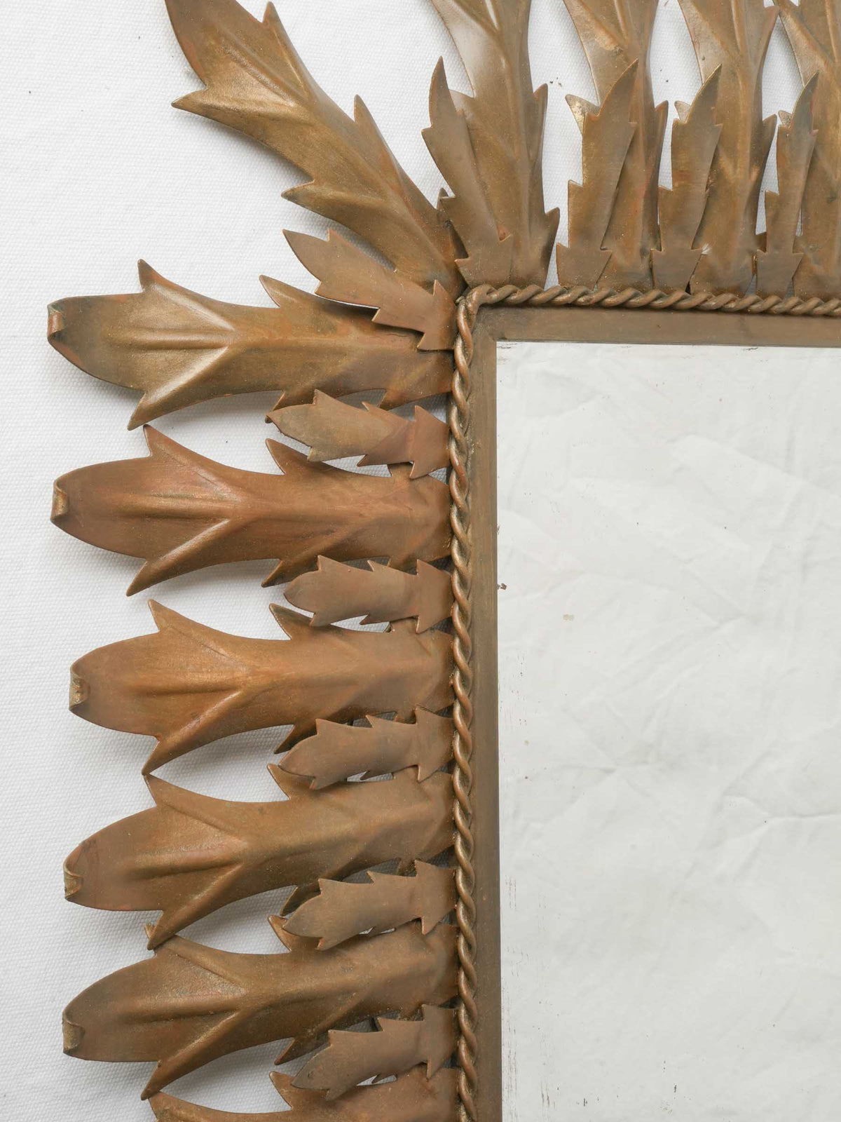 1970s Spanish Sculptural Gilt-Metal Mirror -32" x 24¾"