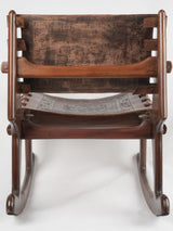 Aztec motif leather rocking chair