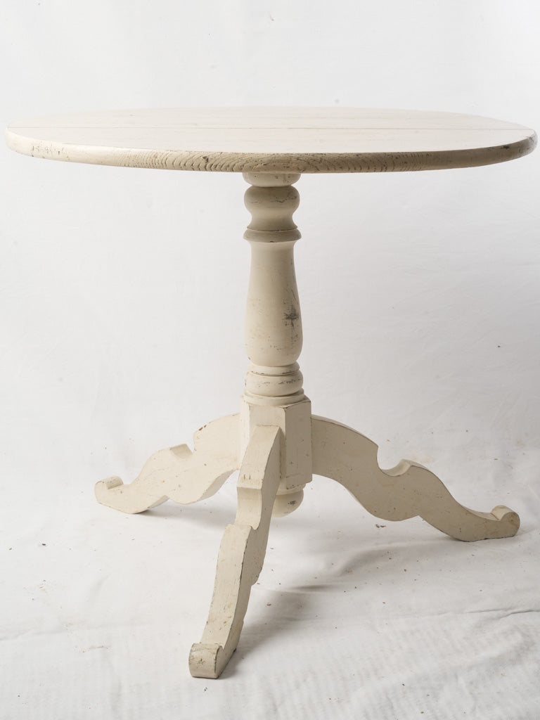 19th-Century French Farmhouse Round Wood Table - 31"