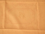 6 antique French monogrammed serviettes - orange