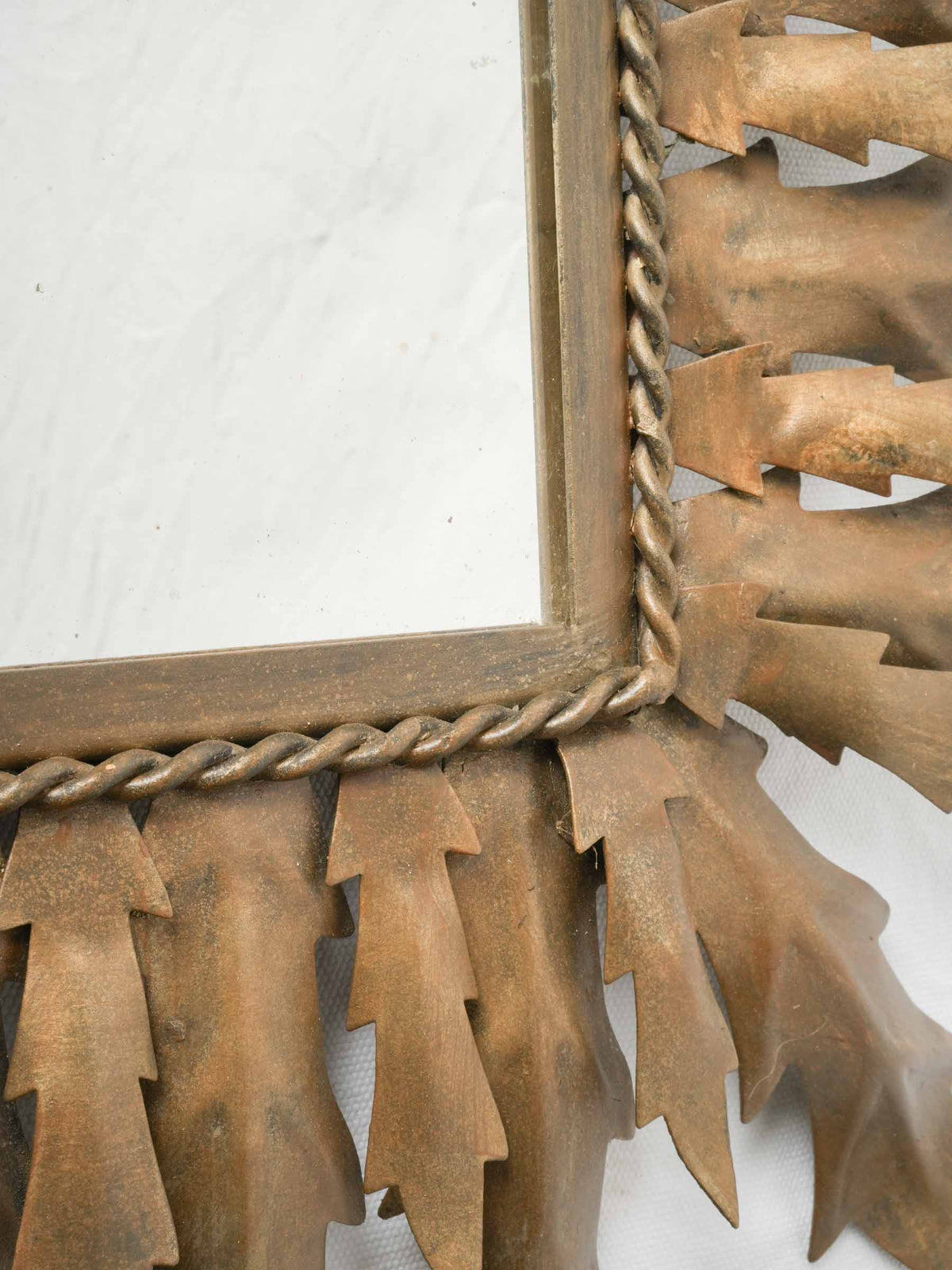 1970s Spanish Sculptural Gilt-Metal Mirror -32" x 24¾"