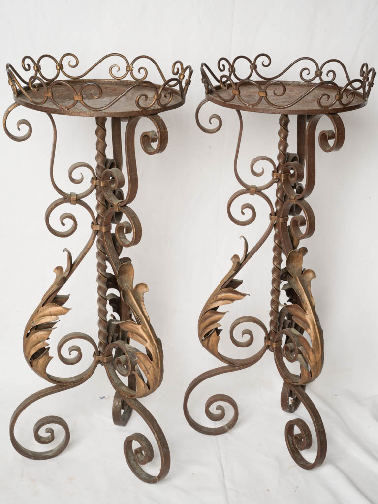 Vintage French iron plant stands