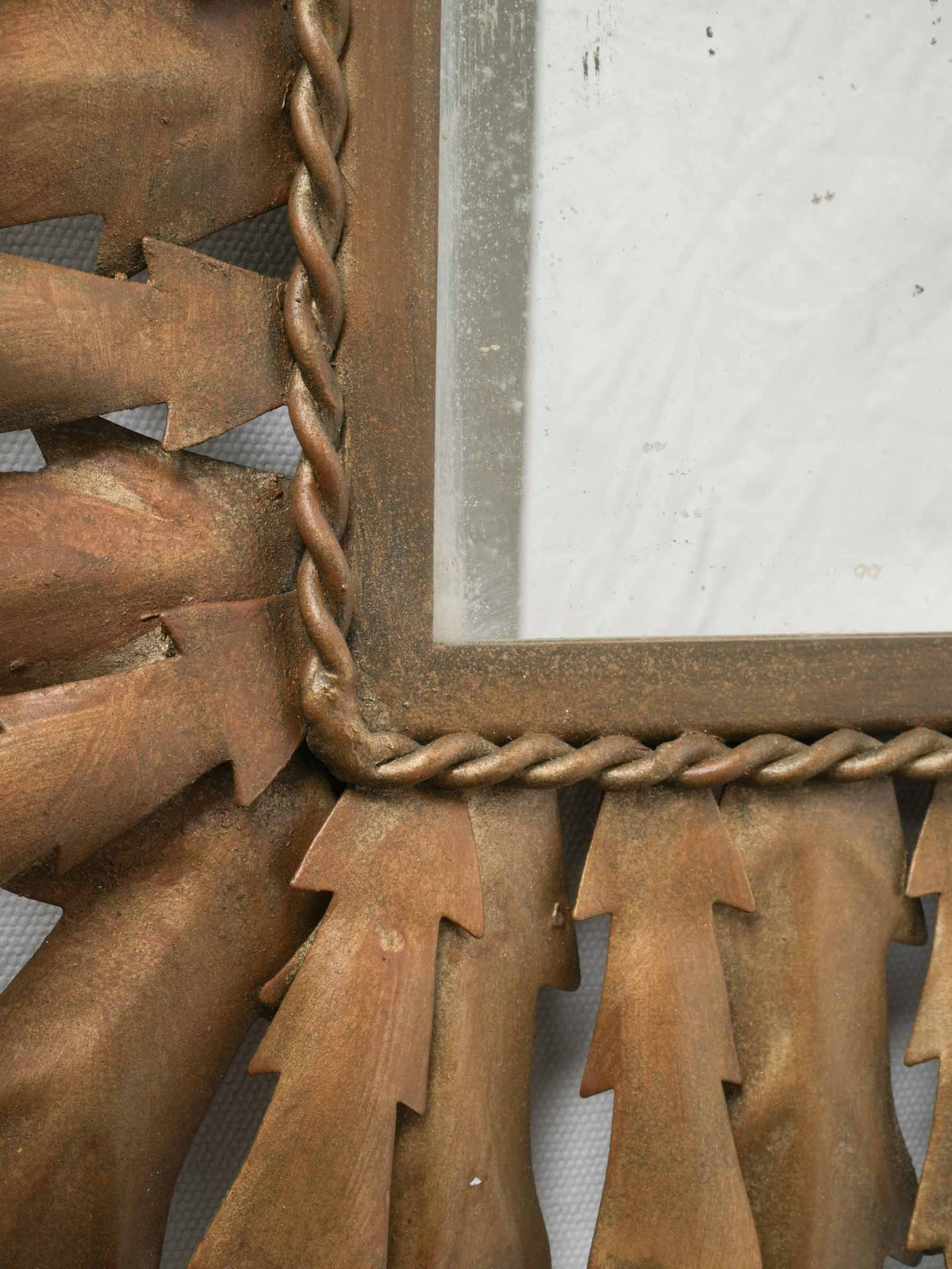 1970s Spanish Sculptural Gilt-Metal Mirror -32" x 24¾"