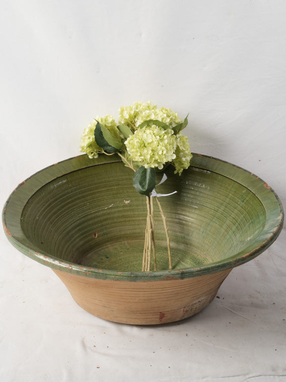 Glossy green glazed centerpiece