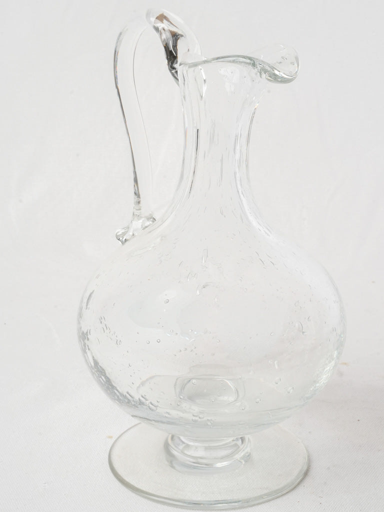 Beautiful Antique Handblown Seeded Glass Ewer - 12¼"