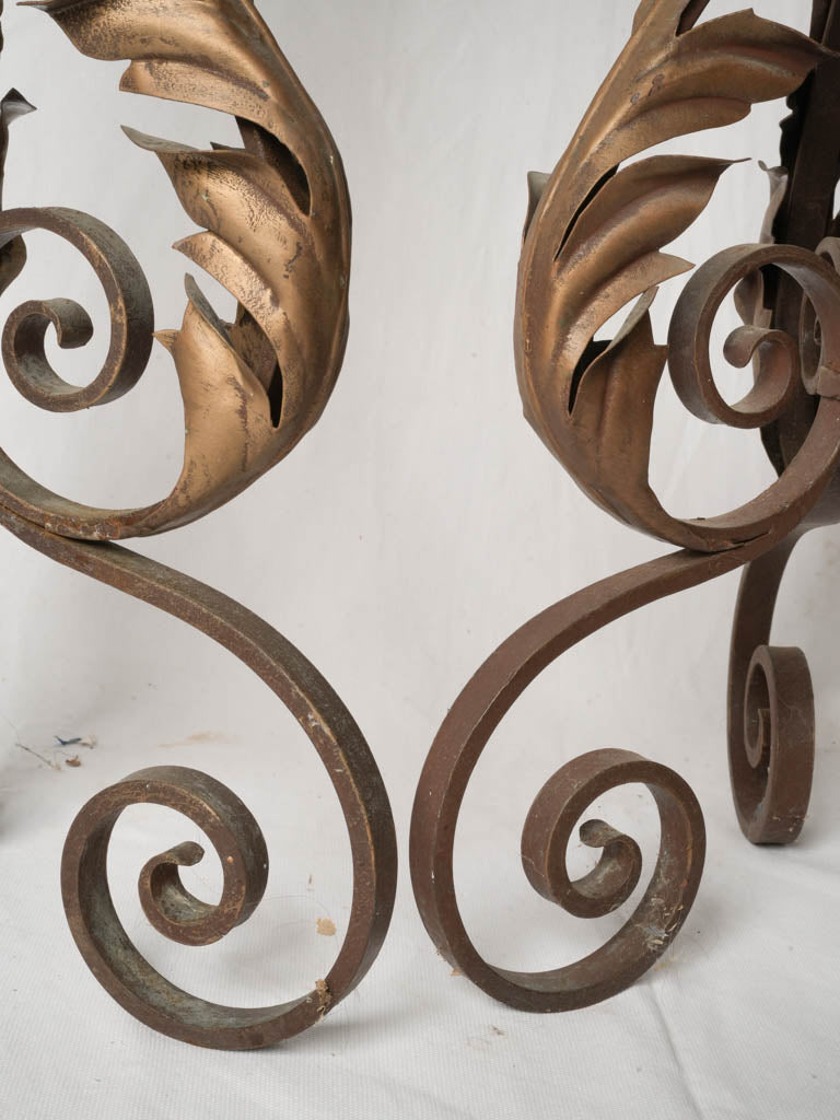 Decorative scroll design iron stands