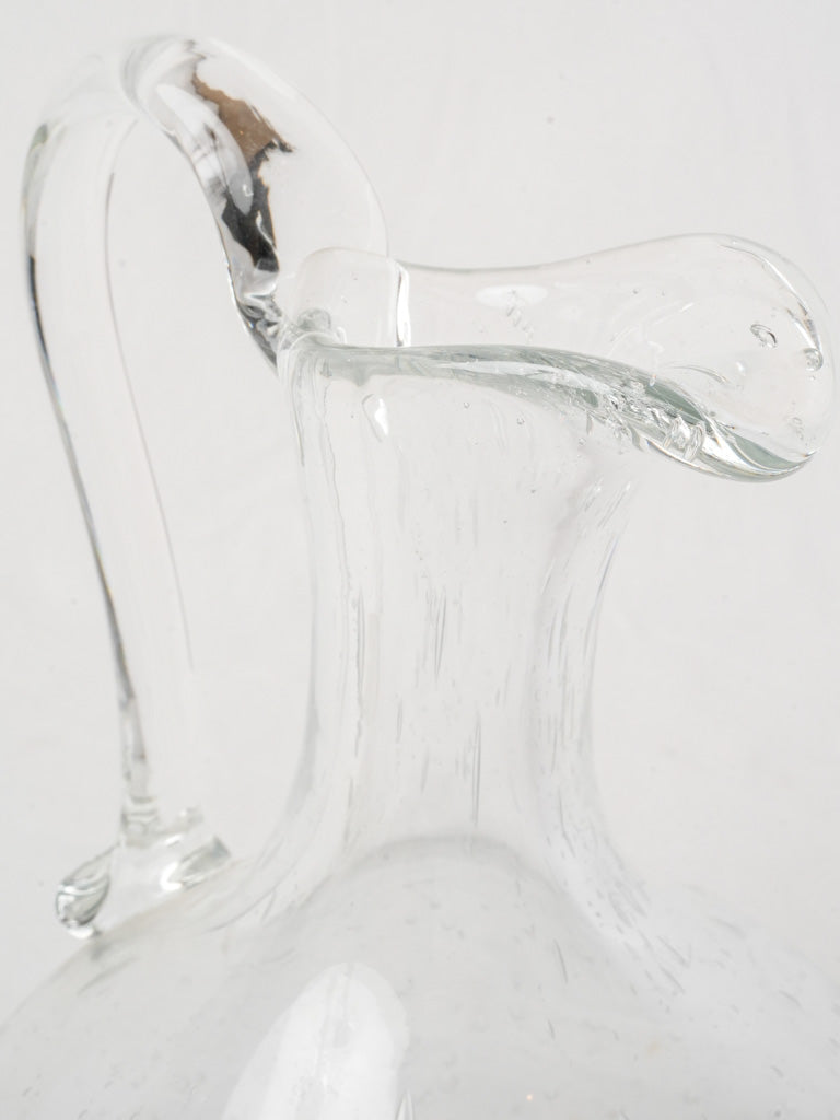 Beautiful Antique Handblown Seeded Glass Ewer - 12¼"