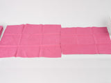 6 antique French monogrammed serviettes - hot pink