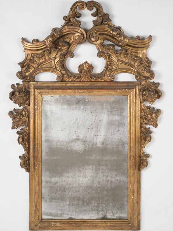 Elegant gilded French wood mirror