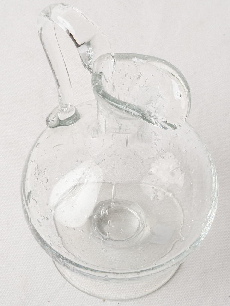 Beautiful Antique Handblown Seeded Glass Ewer - 12¼"