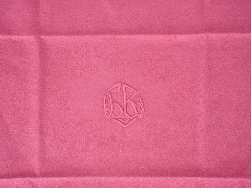6 antique French monogrammed serviettes - hot pink
