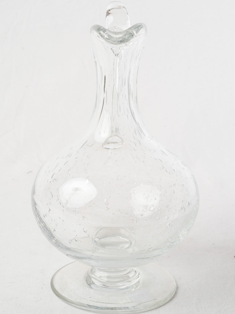 Beautiful Antique Handblown Seeded Glass Ewer - 12¼"