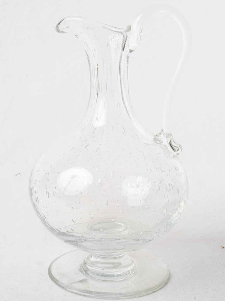 Beautiful Antique Handblown Seeded Glass Ewer - 12¼"