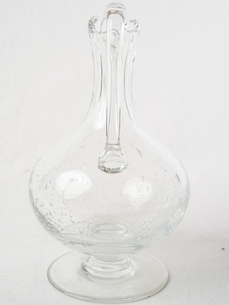 Beautiful Antique Handblown Seeded Glass Ewer - 12¼"