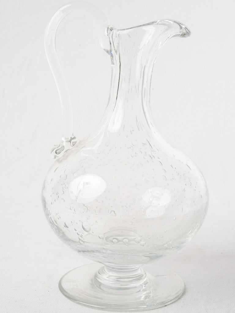 Beautiful Antique Handblown Seeded Glass Ewer - 12¼"